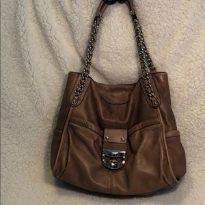 b. Makowsky Brown Leather Tote